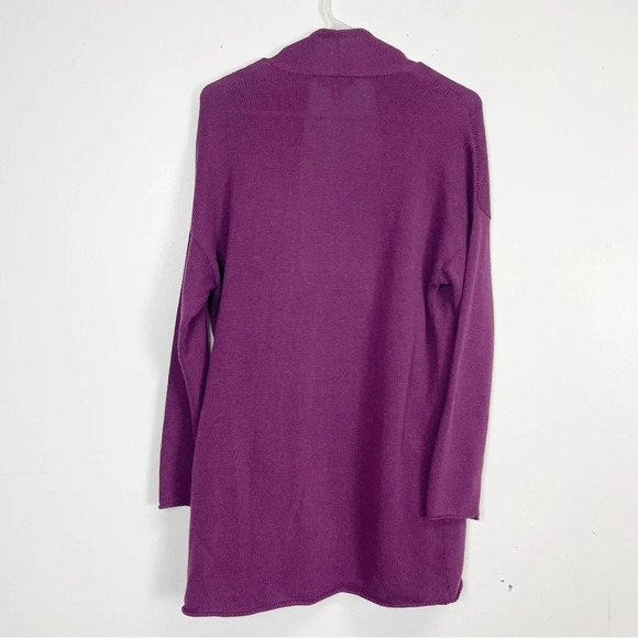 Eileen Fisher Cardigan Sweater Womens Size Small Purple Long Pockets - Picture 2 of 7